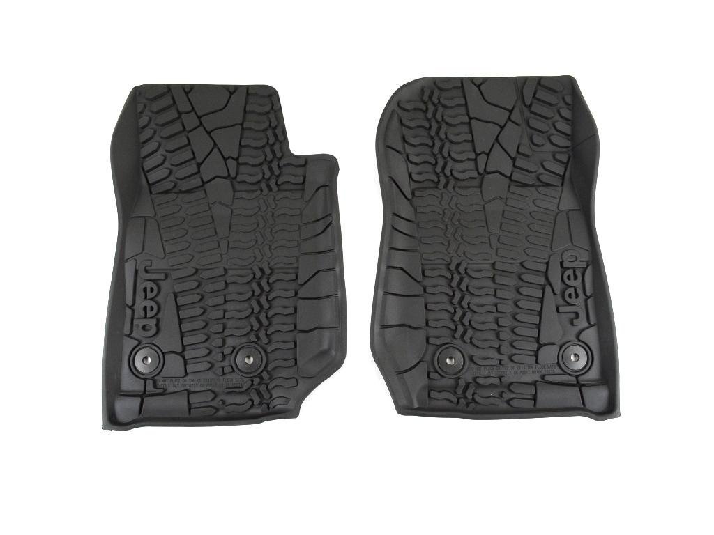 MOPAR Floor Slush Mats with Tire Tread Pattern (All Weather) -  Jeep Wrangler JKU 4 Door ( 2014 - 2018 )