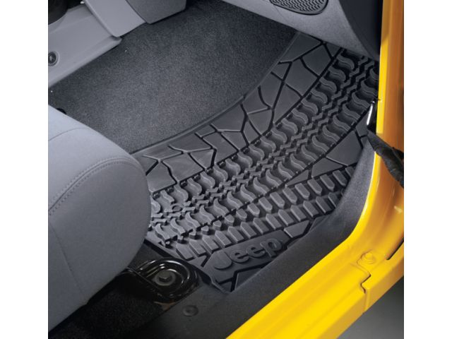 MOPAR Floor Slush Mats with Tire Tread Pattern (All Weather) - Front Set - Jeep Wrangler JK ( 2007 - 2013 )