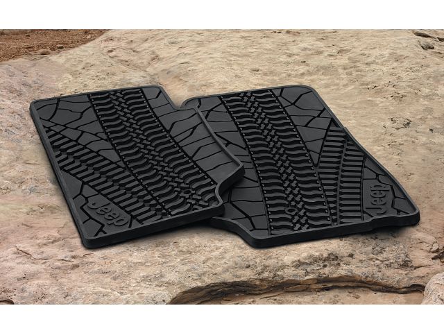 MOPAR Floor Slush Mats with Tire Tread Pattern (All Weather) - Front Set - Jeep Wrangler JK ( 2007 - 2013 )