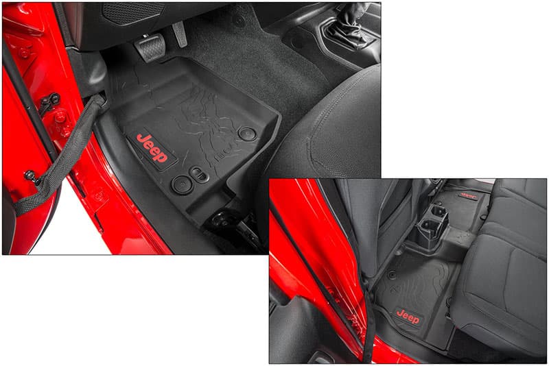 Mopar All-Weather Front &amp; Rear Floor Liner Mats - Jeep Wrangler Unlimited JL 4-Door (2018-2022)