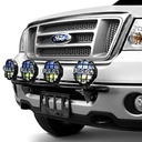 N-Fab Front Bumper Textured Black Light Bar with 4-Tabs (Up to 4x9&quot; Round Lights) - Ford F-150 ( 2015 - 2018 )