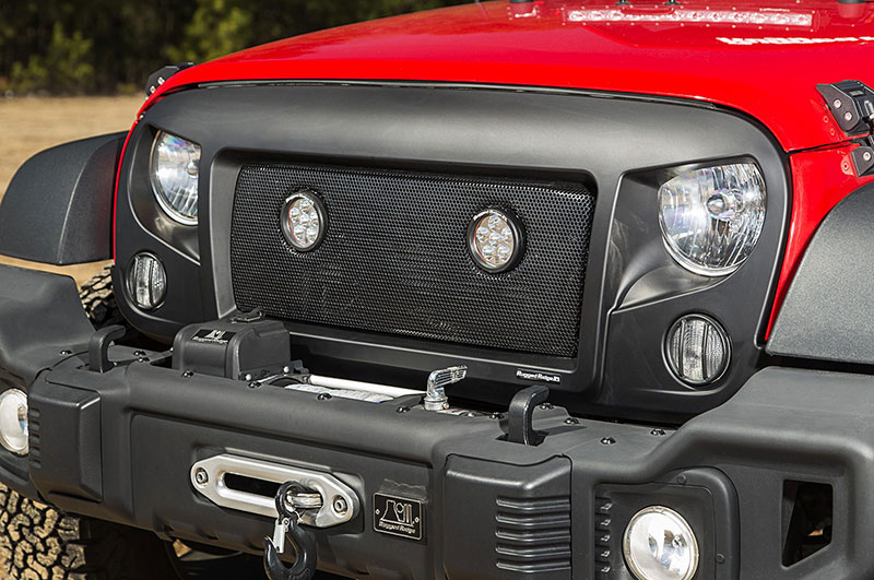 Rugged Ridge Spartan Grille Insert Kit with Dual 3.5 Inch LED lights - Jeep Wrangler JK ( 2007 - 2018 )