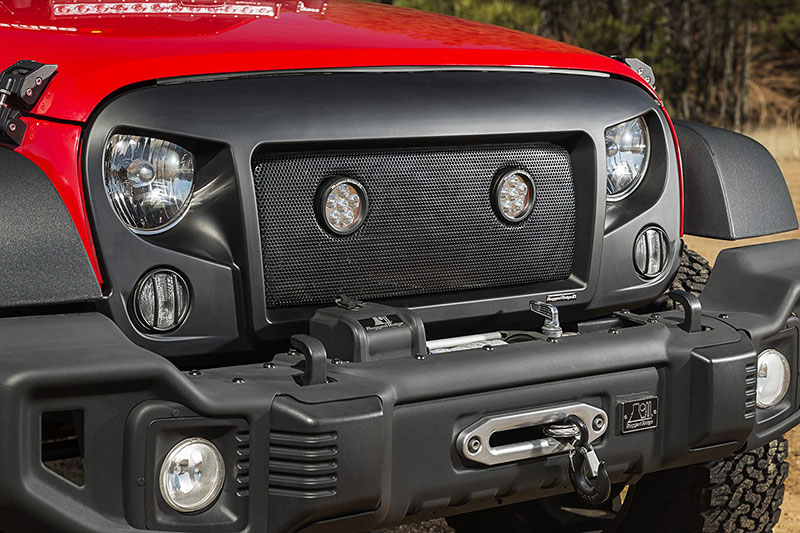 Rugged Ridge Spartan Grille Insert Kit with Dual 3.5 Inch LED lights - Jeep Wrangler JK ( 2007 - 2018 )