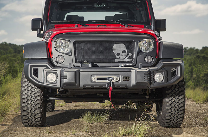 Rugged Ridge Spartan Grille Skull and Crossbones Insert - Jeep Wrangler ( 2007 - 2018 )