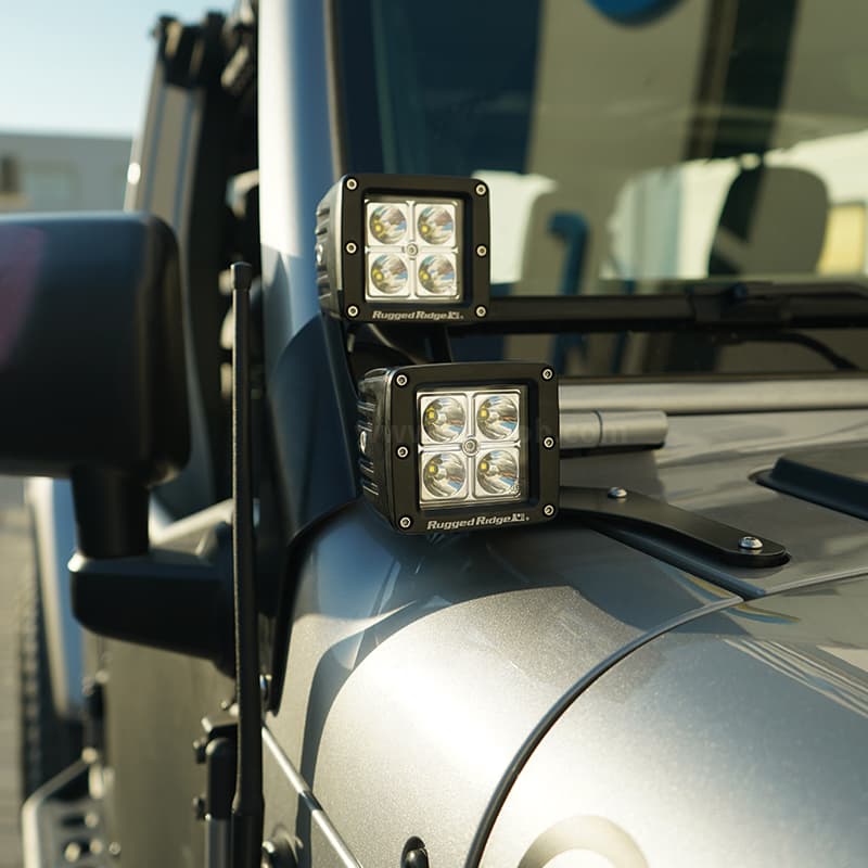 SAIF A-Pillar Dual LED Light Mount - Jeep Wrangler JL (2018-2022) / Gladiator JT (2020-2022)