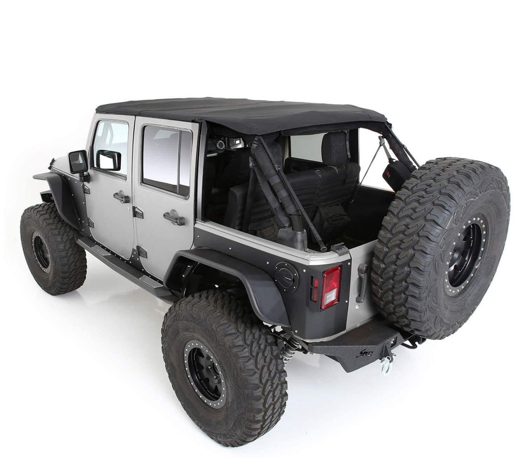 Smittybilt Bowless Combo Top Kit with Tinted Windows (Black Diamond) - Jeep Wrangler Unlimited JK 4-Door ( 2007 - 2018 )