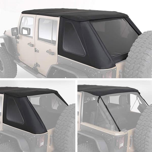 Smittybilt Bowless Combo Top Kit with Tinted Windows (Black Diamond) - Jeep Wrangler Unlimited JK 4-Door ( 2007 - 2018 )