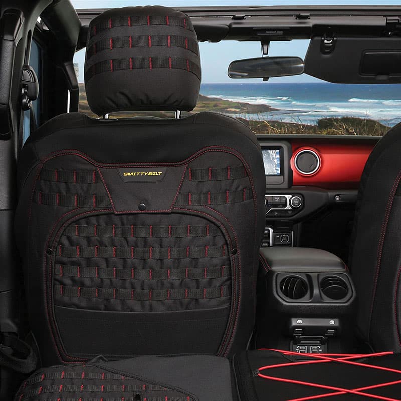 Smittybilt Front G.E.A.R. Gen2 Custom fit Seat Covers - Jeep Wrangler Unlimited JL 4-Door (2018-2022) / Jeep Gladiator JT (2020-2022)