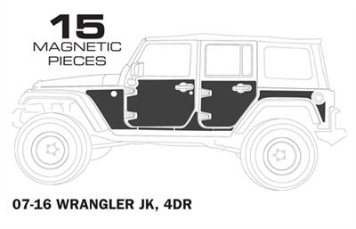 Smittybilt Mag-Armor Magnetic Trail Skins (15-Piece Set) - Jeep Wrangler Unlimited JK 4-Door