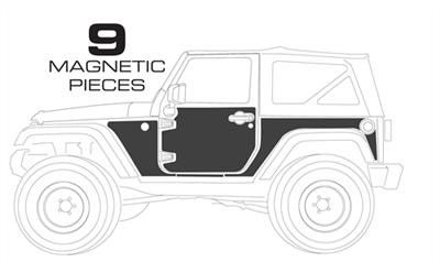 Smittybilt Mag-Armor Magnetic Trail Skins (9-Piece Set) - Jeep Wrangler JK 2-Door