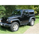 Smittybilt Nerf Steps Side bars w/Cleated Steps (Wheel to Wheel) - Black - Jeep Wrangler JK 2 door ( 2007 - 2011 )