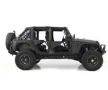 Smittybilt SRC Front Tubular Doors in Textured Black - Jeep Wrangler JK