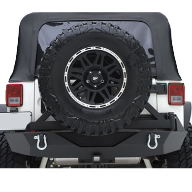 Smittybilt XRC Armor Rear Bumper with Hitch and Tire Carrier - Jeep Wrangler JK 