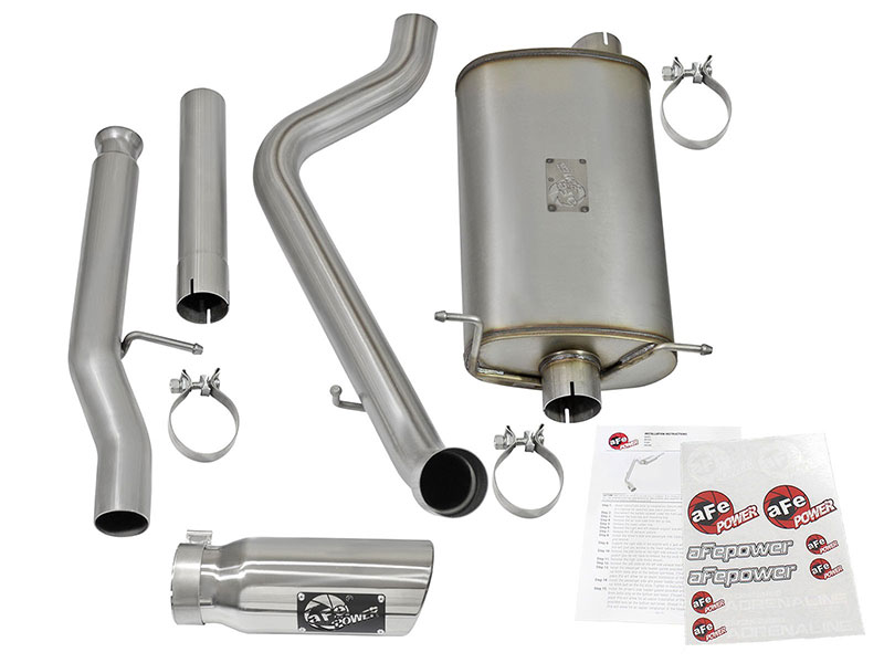 aFe Power MACH Force-Xp 3&quot; 409 Stainless Steel Cat-Back Exhaust System w/Polished Tips ( Single Side Exit ) - Silverado/Sierra ( 2009 - 2018 )