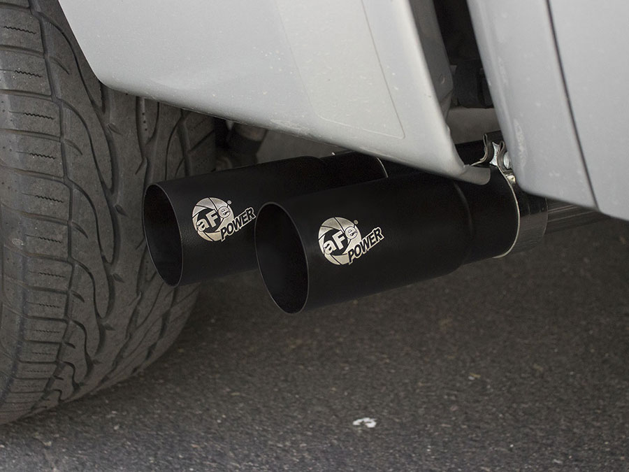 aFe Power Rebel Series ( 3&quot; to 2.5&quot; ) 409 Stainless Steel Cat-Back Exhaust System w/Black Tips  ( Passenger side exit ) - Silverado/Sierra (Extended &amp; Crew Cab) ( 2009 - 2018 )