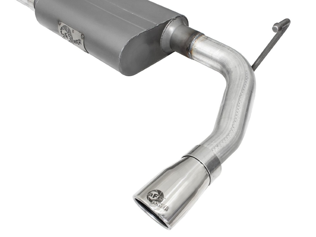 aFe Power Scorpion 2.5&quot; Aluminized Cat-Back Exhaust System with Polished Tip - Jeep Wrangler JK 4-Door V6-3.8/3.6L