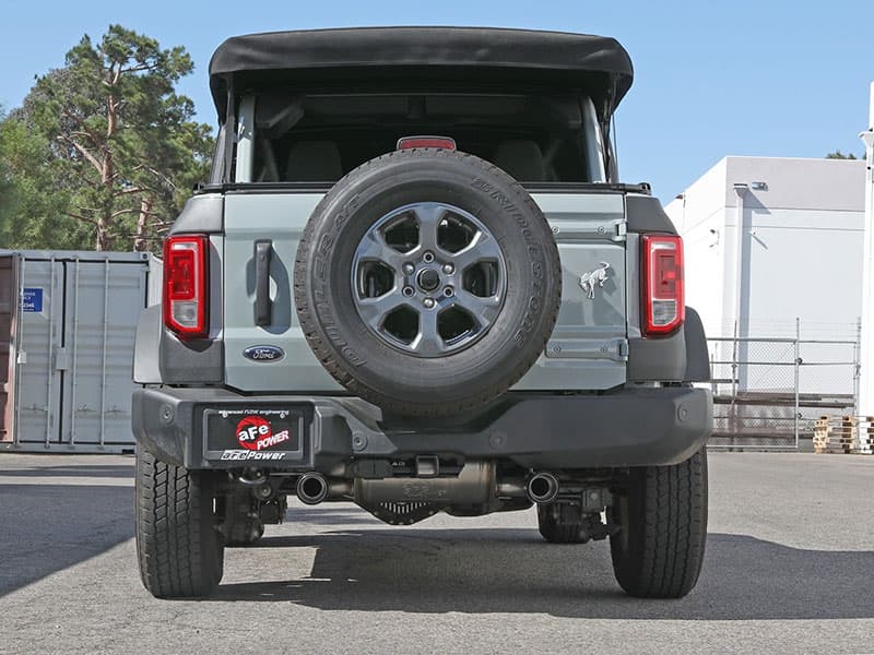 aFe Power Vulcan Series 3 IN to 2-1/2 IN 304 Stainless Steel Axle-Back Exhaust System w/ Carbon Fiber Tip - Ford Bronco L4-2.3L (t)/V6-2.7L (tt) (2021-2022)