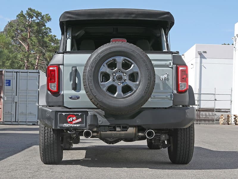 aFe Power Vulcan Series 3 IN to 2-1/2 IN 304 Stainless Steel Axle-Back Exhaust System w/ Polished Tip - Ford Bronco L4-2.3L (t)/V6-2.7L (tt) (2021-2022)