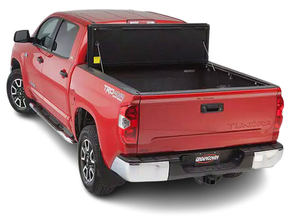 UnderCover Ultra Flex Hard Folding Tonneau Cover w/out Trail Special Edition Strorage Boxes (Short Bed) - Toyota Tundra (2022)