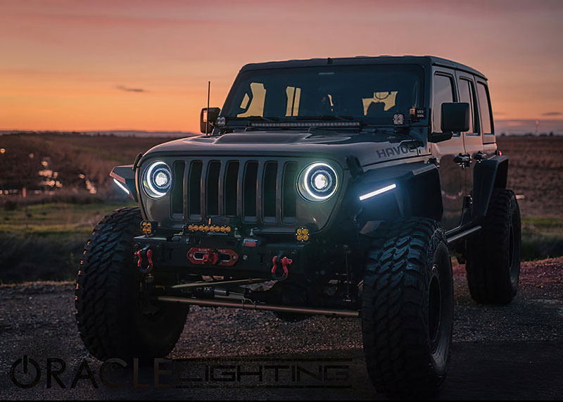 Oracle Lighting Oculus Bi-LED Projector Headlights (Matte Black Bezel)- Jeep Wrangler JL (2018-2023) / Gladiator JT (2020-2023)