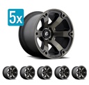 (Set of 5 Wheels) FUEL - BEAST 17x9 with 5 on 5 Bolt Pattern - Black with Machined Face and Double Dark Tint - Jeep Wrangler JK/JL/Gladiator JT