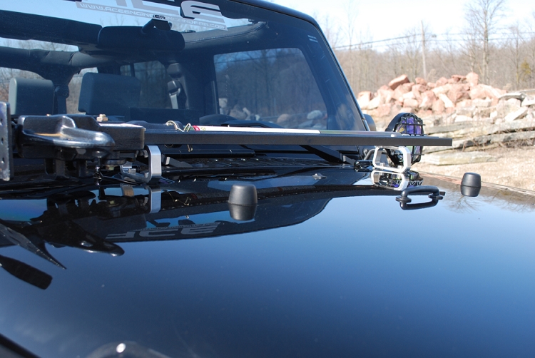 ACE Hi-Lift Billet Hood Mount - Jeep Wrangler JK