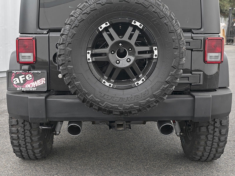 Afe Power Rebel Series 2.5&quot; 409 Stainless Steel Axle-Back Exhaust System - Jeep Wrangler JK V6-3.6L/3.8L ( 2007-2018 )