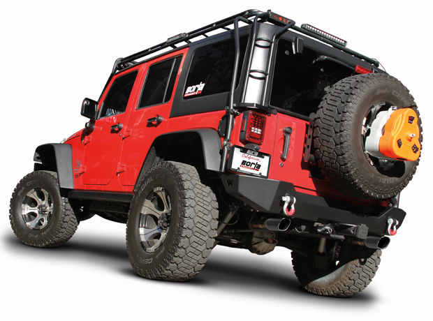 Borla (11834BC) Rear Section Exhaust Touring with Black Chrome Tips - Jeep Wrangler ( 2012 - 2018 )