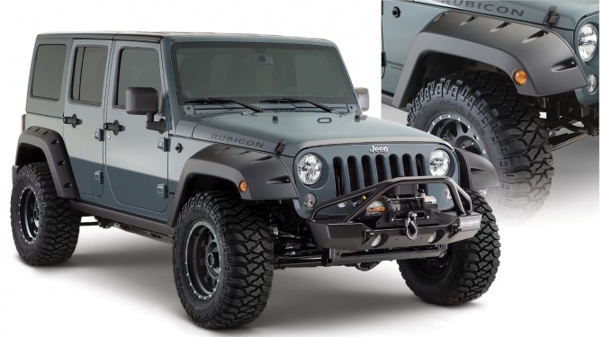 Bushwacker Factory Coverage 9.5&quot; Width Front Pocket Style Fender Flares - Jeep Wrangler JK