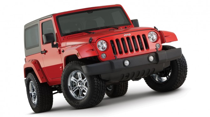 Bushwacker Factory Coverage 9.5&quot; Width Front Pocket Style Fender Flares - Jeep Wrangler JK