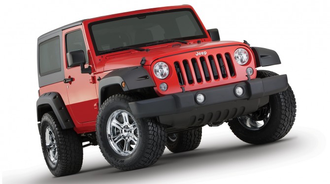 Bushwacker Factory Coverage 9.5&quot; Width Front Pocket Style Fender Flares - Jeep Wrangler JK