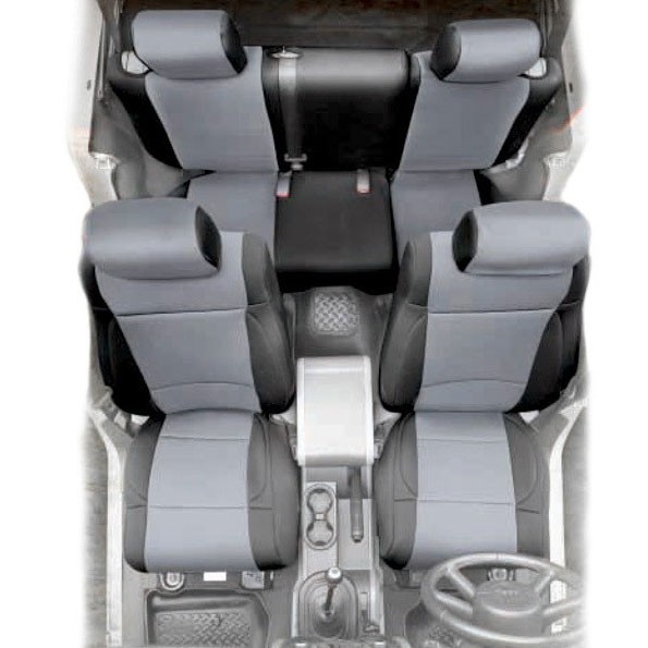 Smittybilt Black Sides / Gray Center Seat Cover (Full Set) - Jeep Wrangler JK 2-Door
