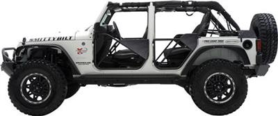 Smittybilt SRC Front and Rear Tubular Doors in Textured Black - Wrangler 4-Door