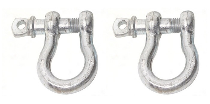 Smittybilt 3/4 inch D-Ring Shackle, Zinc Finish (4.75 Ton) - Pair - Universal