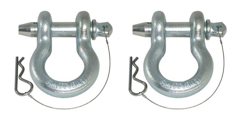 Smittybilt 3/4 inch D-Ring Shackle with locking pin - Zinc Finish (4.75 Ton) - Pair - Universal