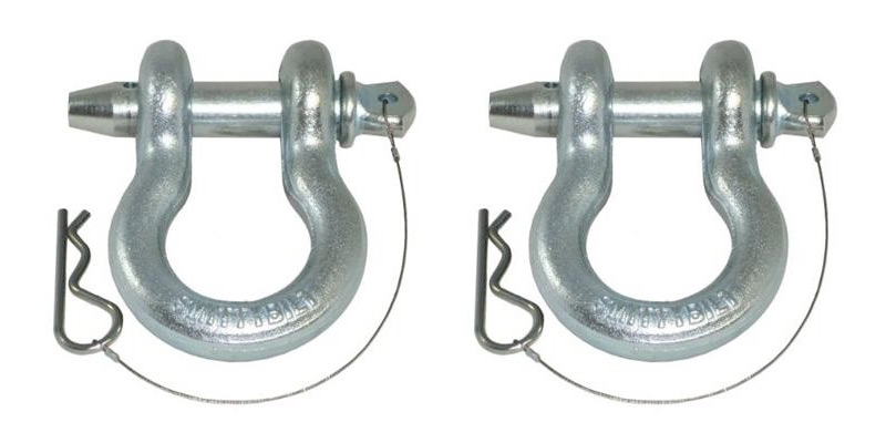 Smittybilt 3/4 inch D-Ring Shackle with locking pin - Zinc Finish (4.75 Ton) - Pair - Universal