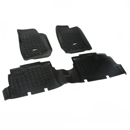 Rugged Ridge Front &amp; Rear Floor Liner kit - Jeep Wrangler JKU 4-Door ( 2007 - 2018 )