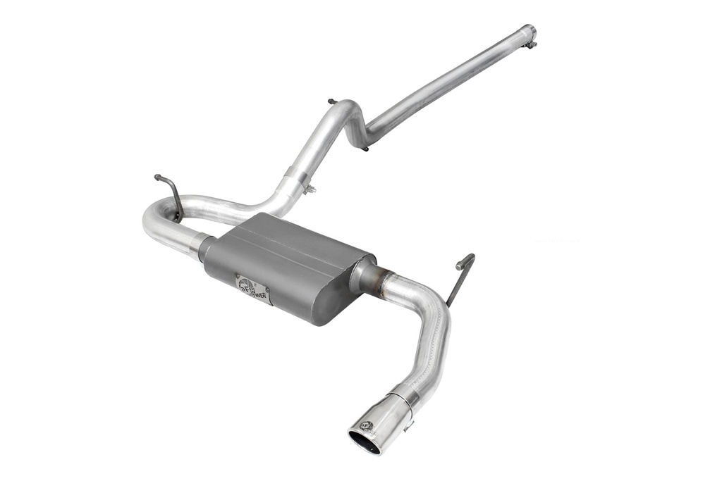 aFe Power Scorpion 2.5&quot; Cat-Back Aluminized Exhaust System with Polished Tips  2 Door - Jeep Wrangler JK 2-Door V6-3.6L/3.8L ( 2012 - 2018 )