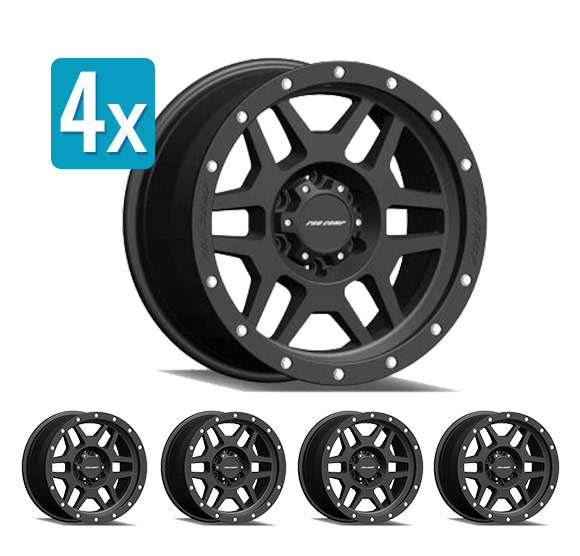 (Set of 4 Wheels) Pro Comp Series 41, 18x9 with 5 on 150 Bolt Pattern - Satin Black with Stainless Steel Bolts - Toyota Tundra ( 2007 - 2021 ) / Land Cruiser ( 2008 - 2020 )