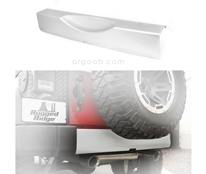 [12040.09] Rugged Ridge Rear Bumper Applique in Silver - Jeep Wrangler JK ( 2007 - 2018 )