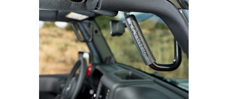 GraBars Front Grab Handles with Black Rubber Grips - Jeep Wrangler JK