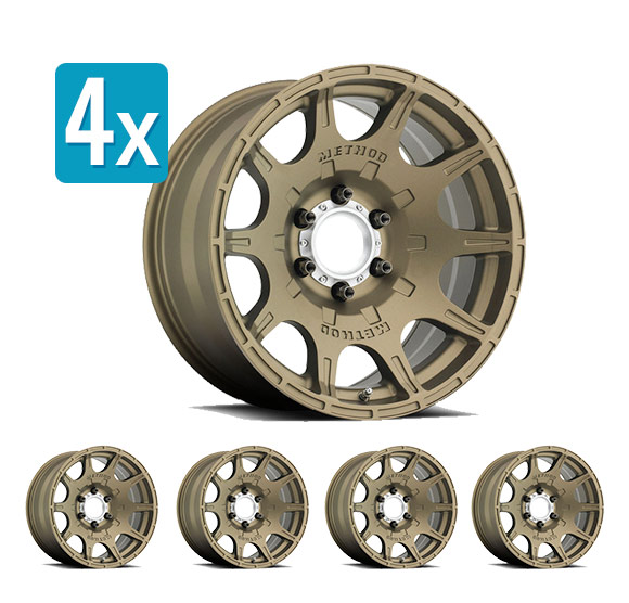 (Set of 4 Wheels) Method Race Wheels Roost, 18x9 with 5 on 150 Bolt Pattern - Bronze - Toyota Tundra ( 2007 - 2021 ) / Land Cruiser ( 2008 - 2020 )