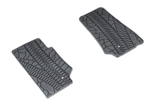 MOPAR Floor Slush Mats with Tire Tread Pattern (All Weather) - Front Set - Jeep Wrangler JK ( 2007 - 2013 )