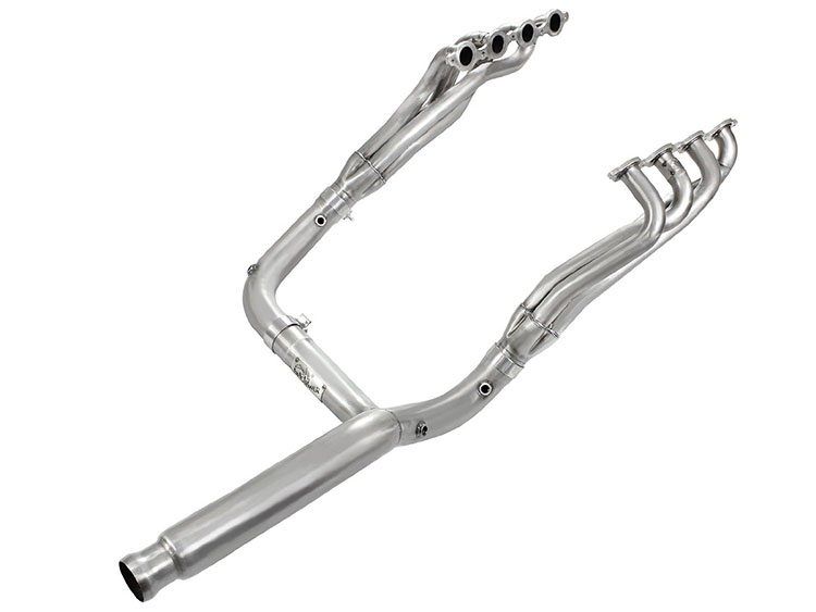 aFe Power Twisted Steel Long Tube Headers &amp; Y-Pipe w/o Cats (Race) - Silverado/Sierra V8-5.3L ( 2014 - 2018 )