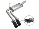 [49-44070-B] aFe Power Rebel Series ( 3&quot; to 2.5&quot; ) 409 Stainless Steel Cat-Back Exhaust System w/Black Tips ( Passenger side exit ) - Silverado/Sierra (Regular Cab) ( 2009 - 2018 )