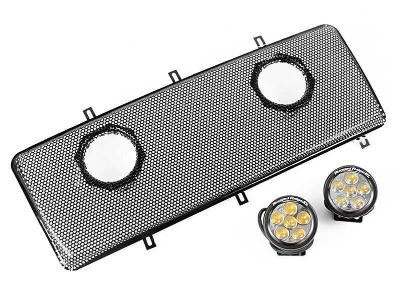 [12034.13] Rugged Ridge Spartan Grille Insert Kit with Dual 3.5 Inch LED lights - Jeep Wrangler JK ( 2007 - 2018 )