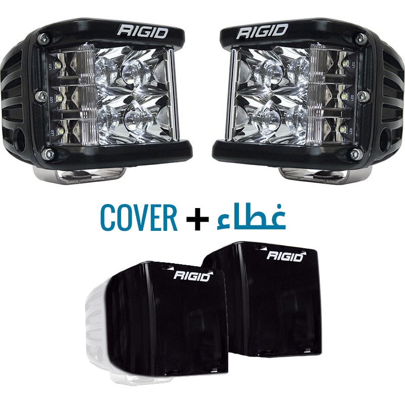 Rigid Industries D-SS Side Shooter Pro LED Cube Spot Lights with Mount Kit + Light Cover - Universal