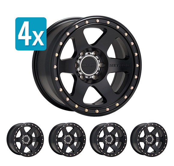 (Set of 4 Wheels) Method Race Wheels MR310 Con 6, 17X8.5 with 6 on 135 Bolt Pattern - Matte Black - Ford F-150 (2009-2024) / Raptor (2010-2024)