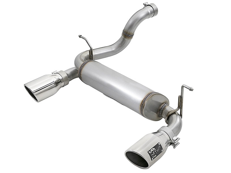 [49-48067-P] aFe Power Rebel Series 2.5&quot; 409 Stainless Steel Axle-Back Exhaust System - Jeep Wrangler JL V6-3.6L ( 2018 )]