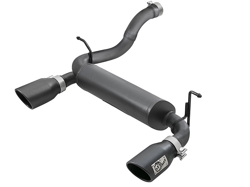 aFe Power Rebel Series 2.5&quot; 409 Stainless Steel Axle-Back Exhaust System - Jeep Wrangler JL V6-3.6L (2018-2022)